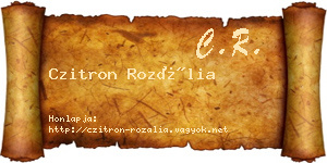 Czitron Rozália névjegykártya